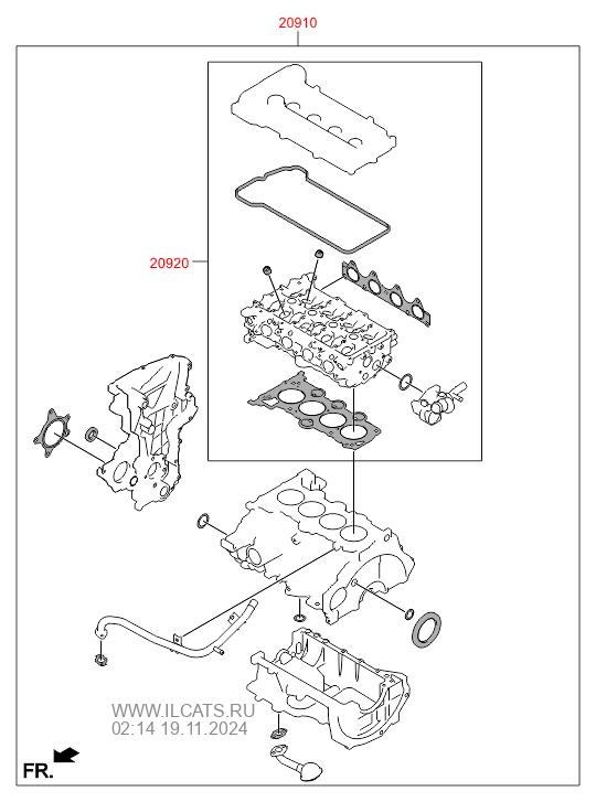 Engine Gasket Kit Hyundai Ix20 16 Czech Plant Eur 2015 Wagon 5dr 5p