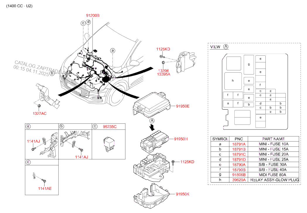 Front Wiring Hyundai I20 18 India Plant India 2018 2018
