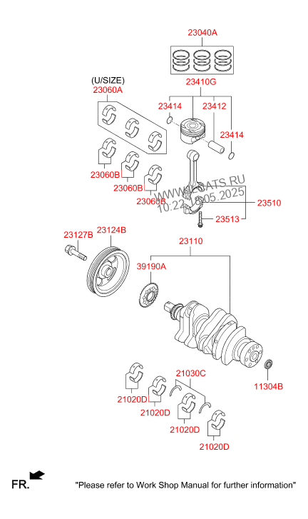 Crankshaft Piston Hyundai I20 18 Turkey Plant Turkey 2018 2018