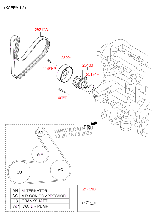 Coolant Pump Hyundai I20 18 Turkey Plant Turkey 2018 2018