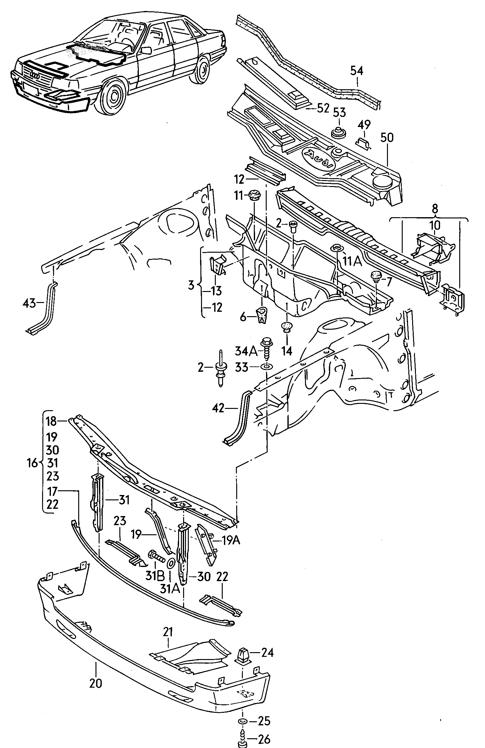 bodywork front part AUDI