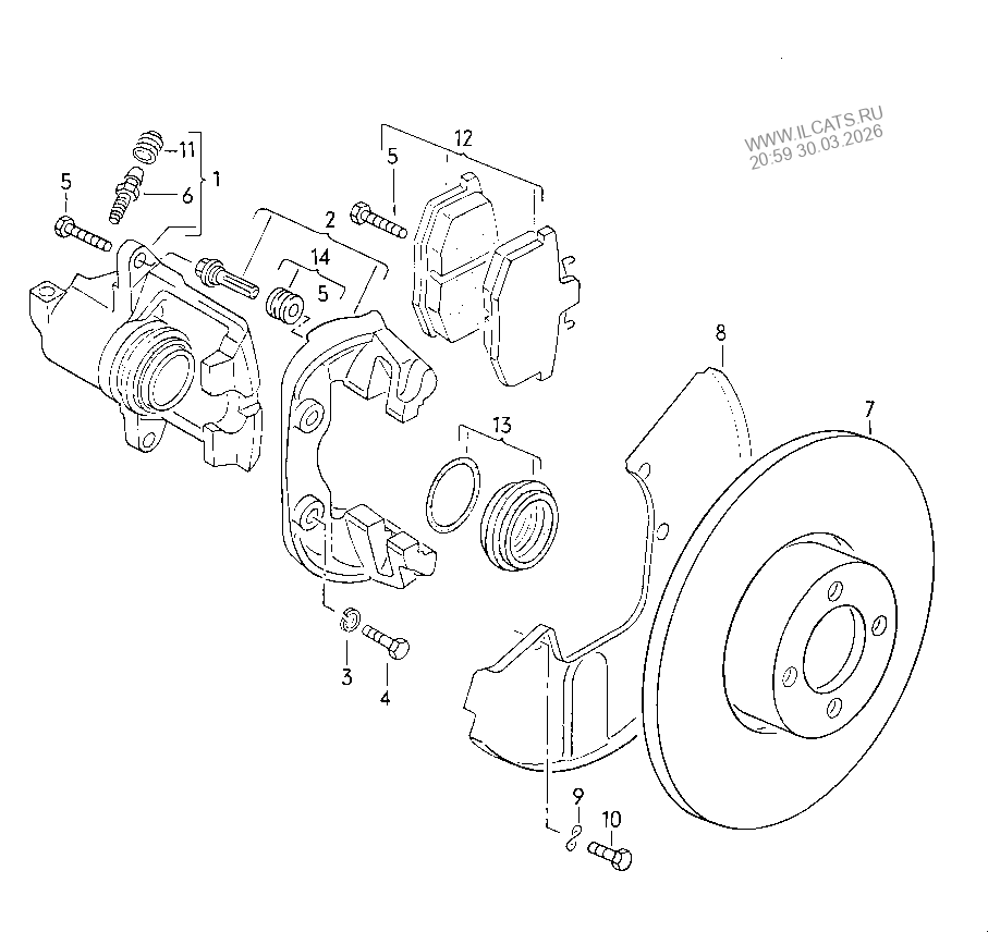 Перегородка. Задняя панель AUDI