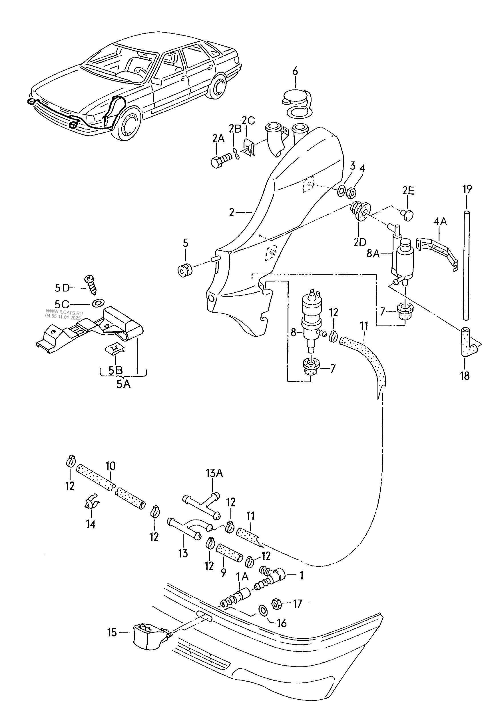 Омыватель фар w210