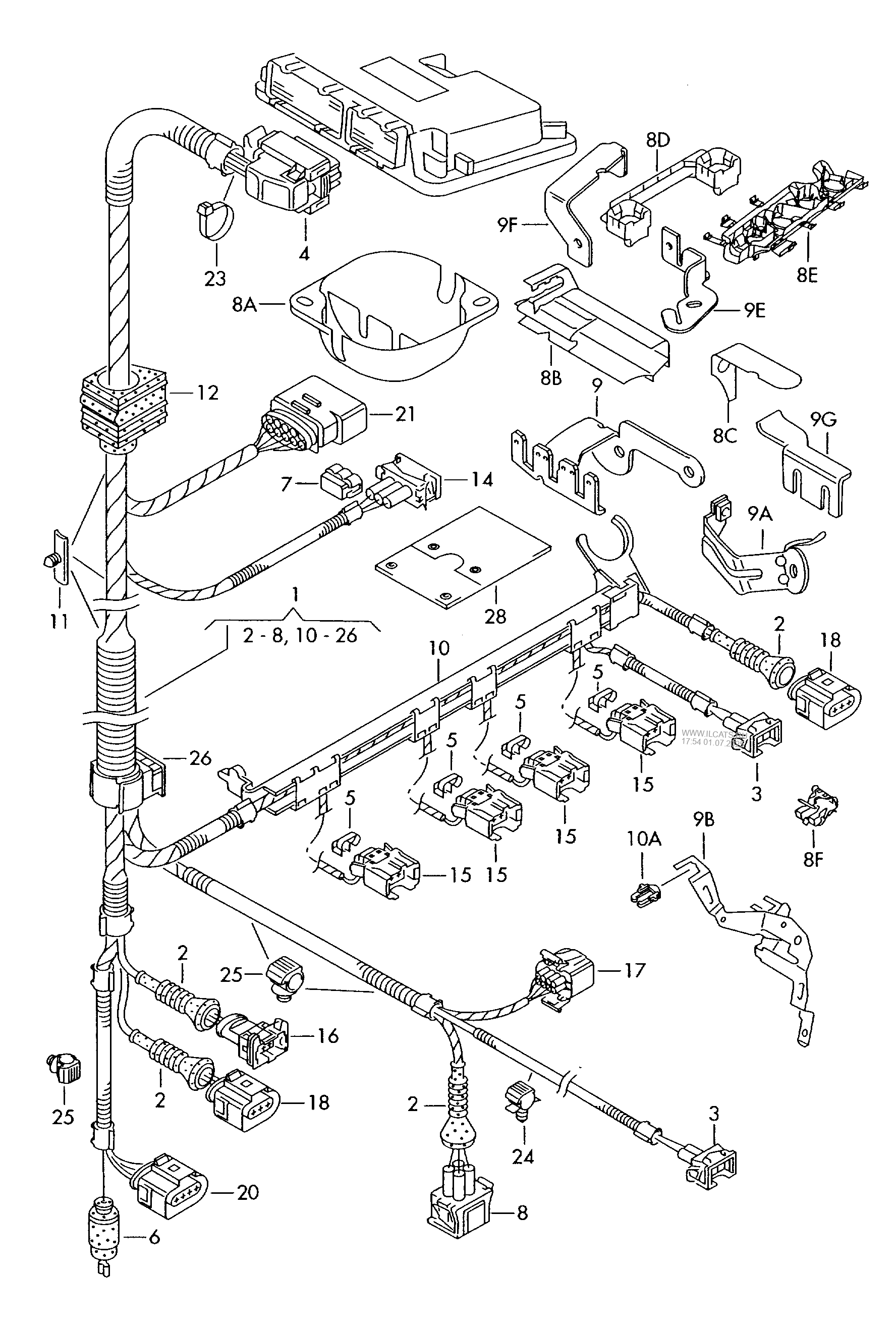 Wiring Set For Engine Audi A3 S3 Sportb Lim Qu