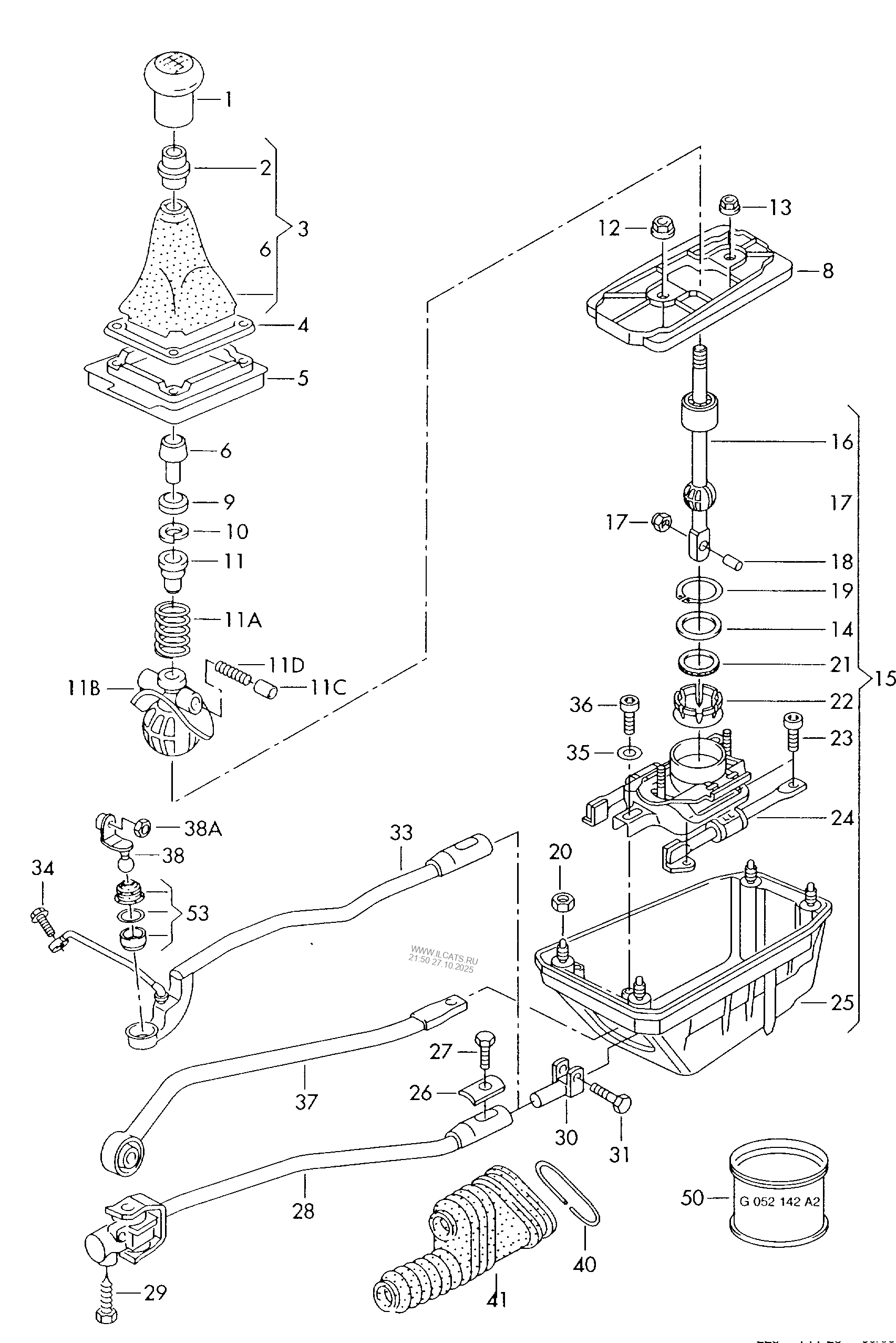 selector mechanism. for manual gearbox AUDI RS4/AVANT QU.
