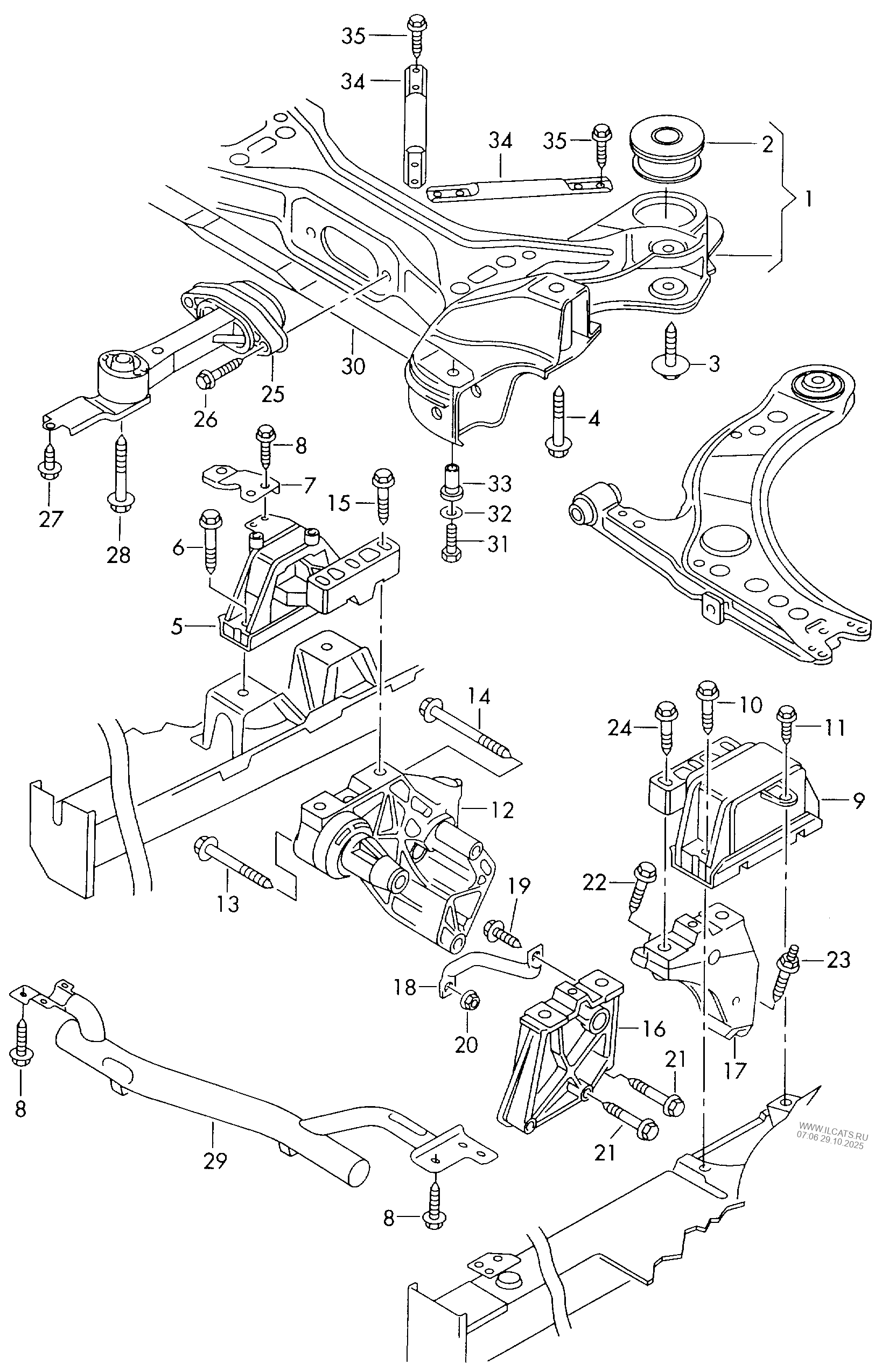mounting parts for engine and transmission. for manual gearbox AUDI TT