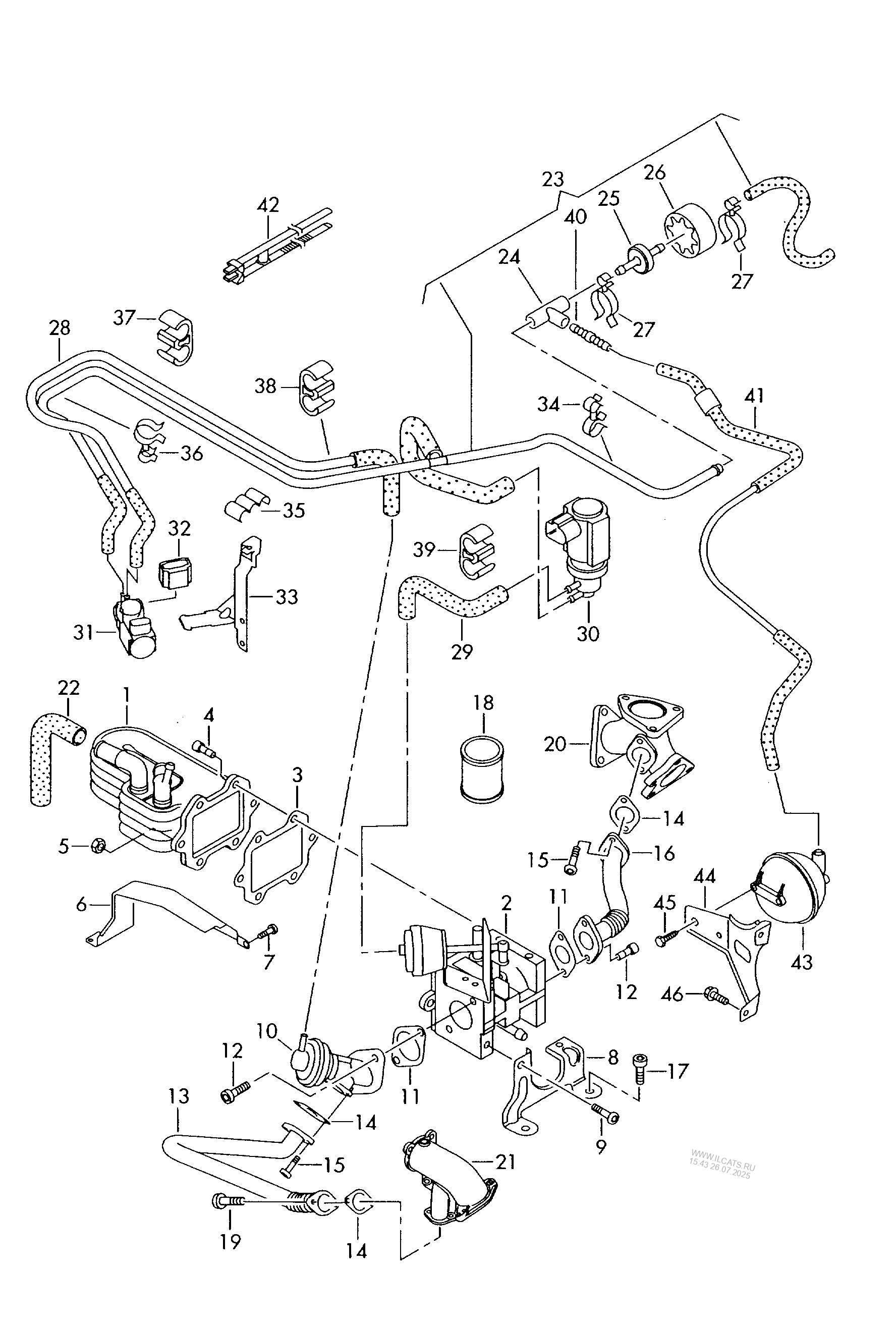 Vacuum System Exhaust Gas Recirculation Audi Q7