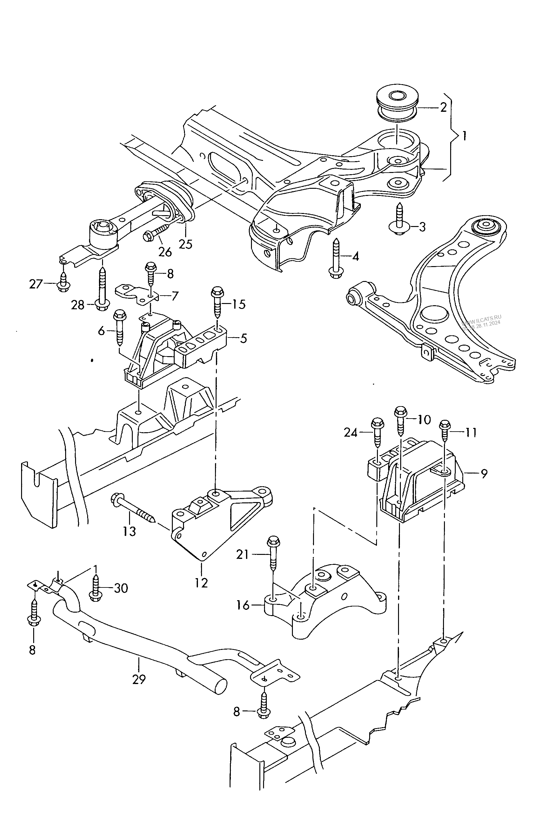 Mounting Parts For Engine And Transmission For 6 Speed Manual Gearbox Audi Tt Tts Coupe Roadster