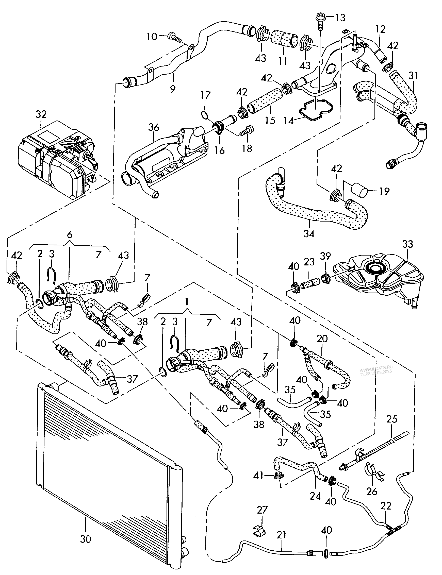 Coolant Cooling System F 4e 6 008 012 Audi A8 S8 Qu