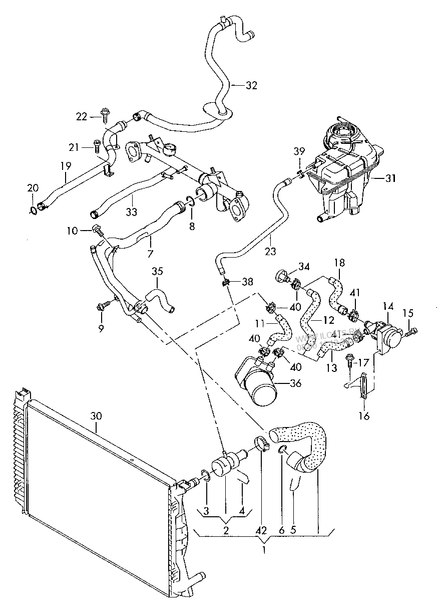 coolant cooling system AUDI A4/S4/AVANT QU.