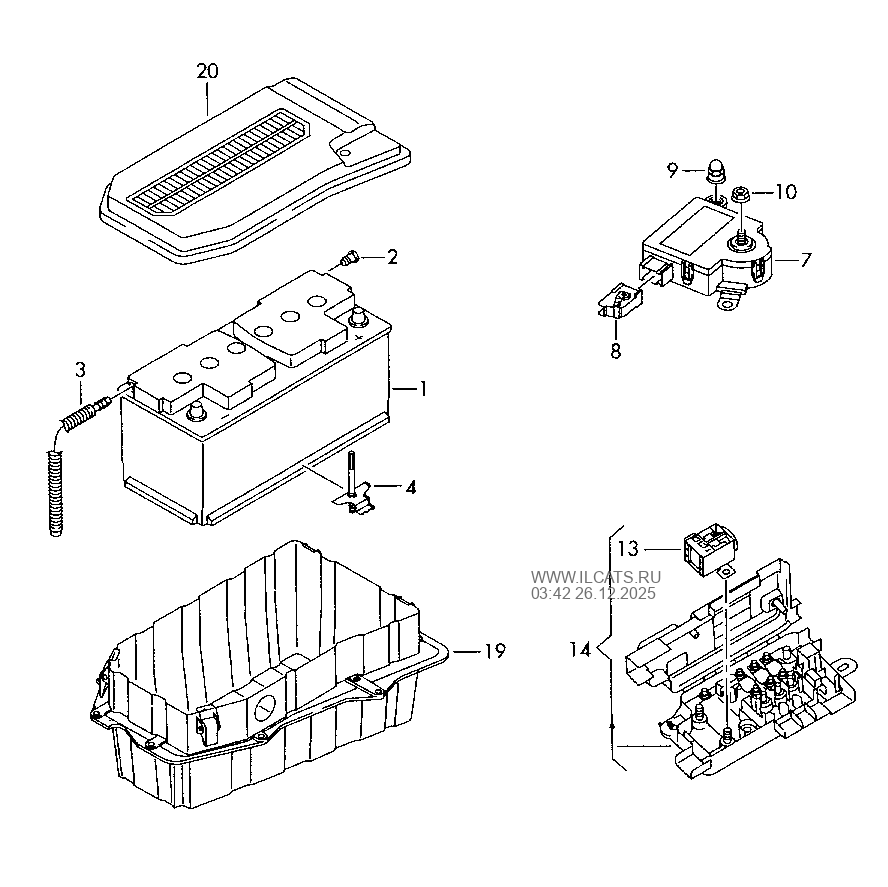 battery. control unit for battery monitoring AUDI Q7