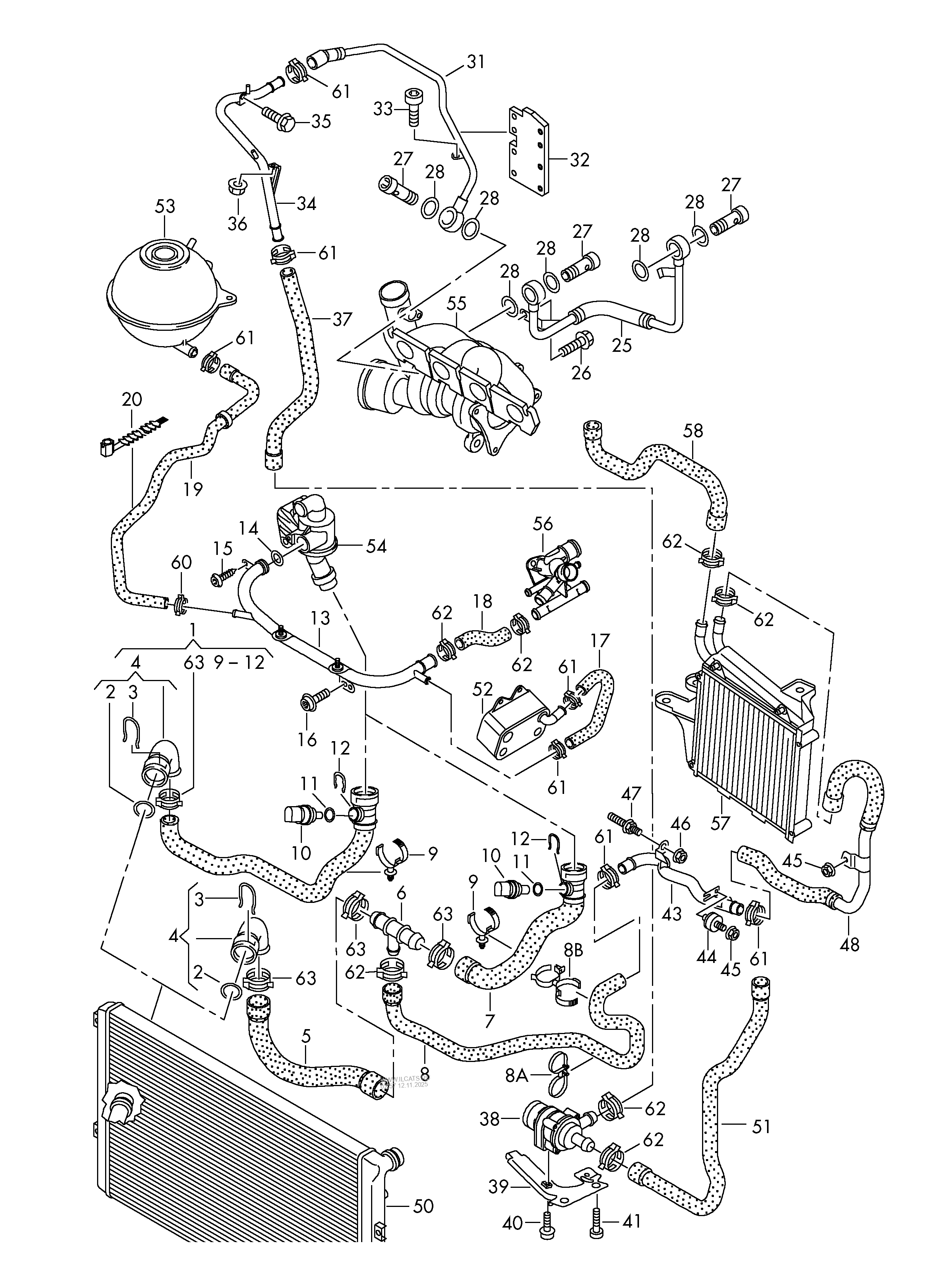 coolant cooling system AUDI TT/TTS COUPE/ROADSTER