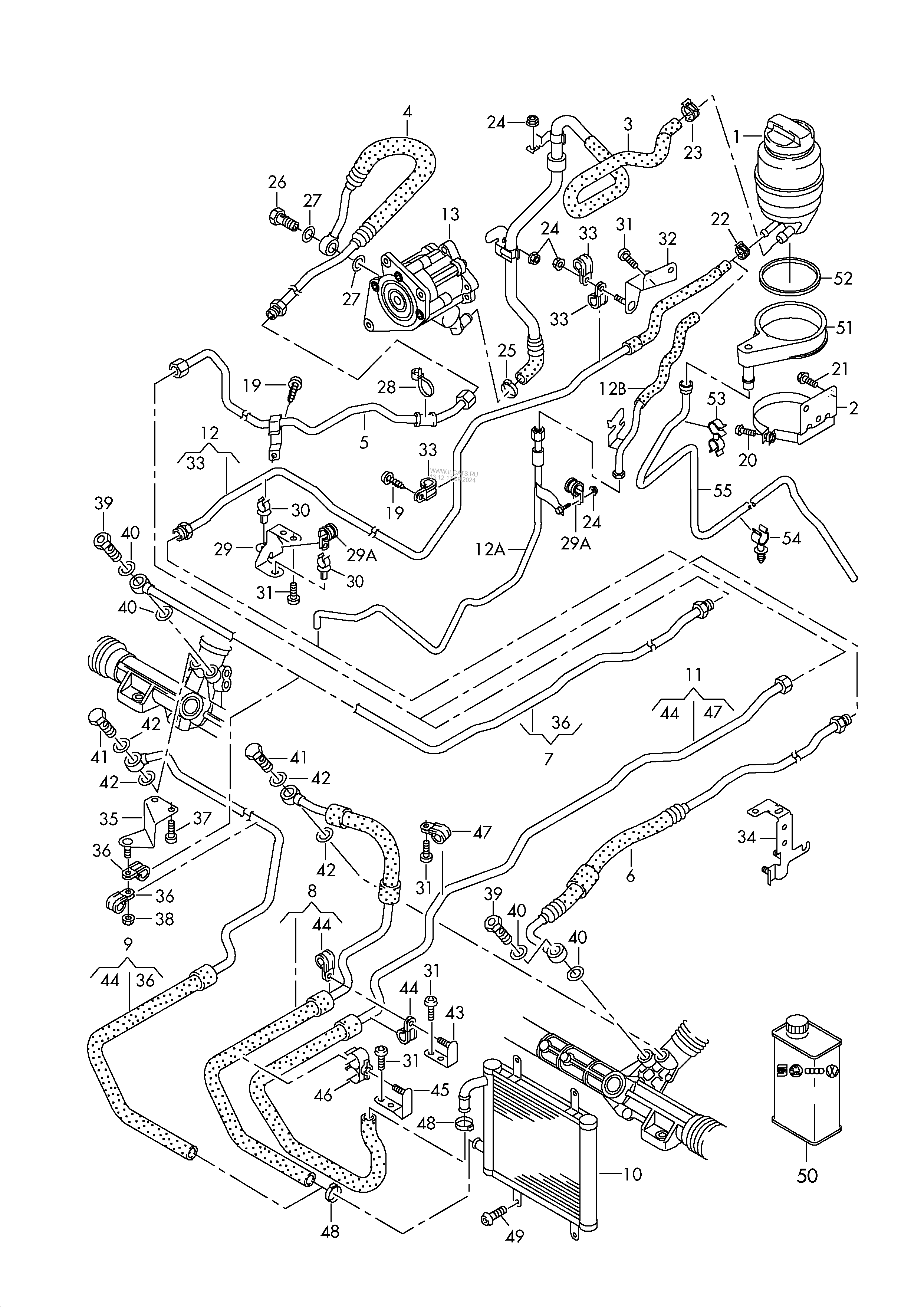 Oil Container And Connection Parts Hoses Audi R8 1427