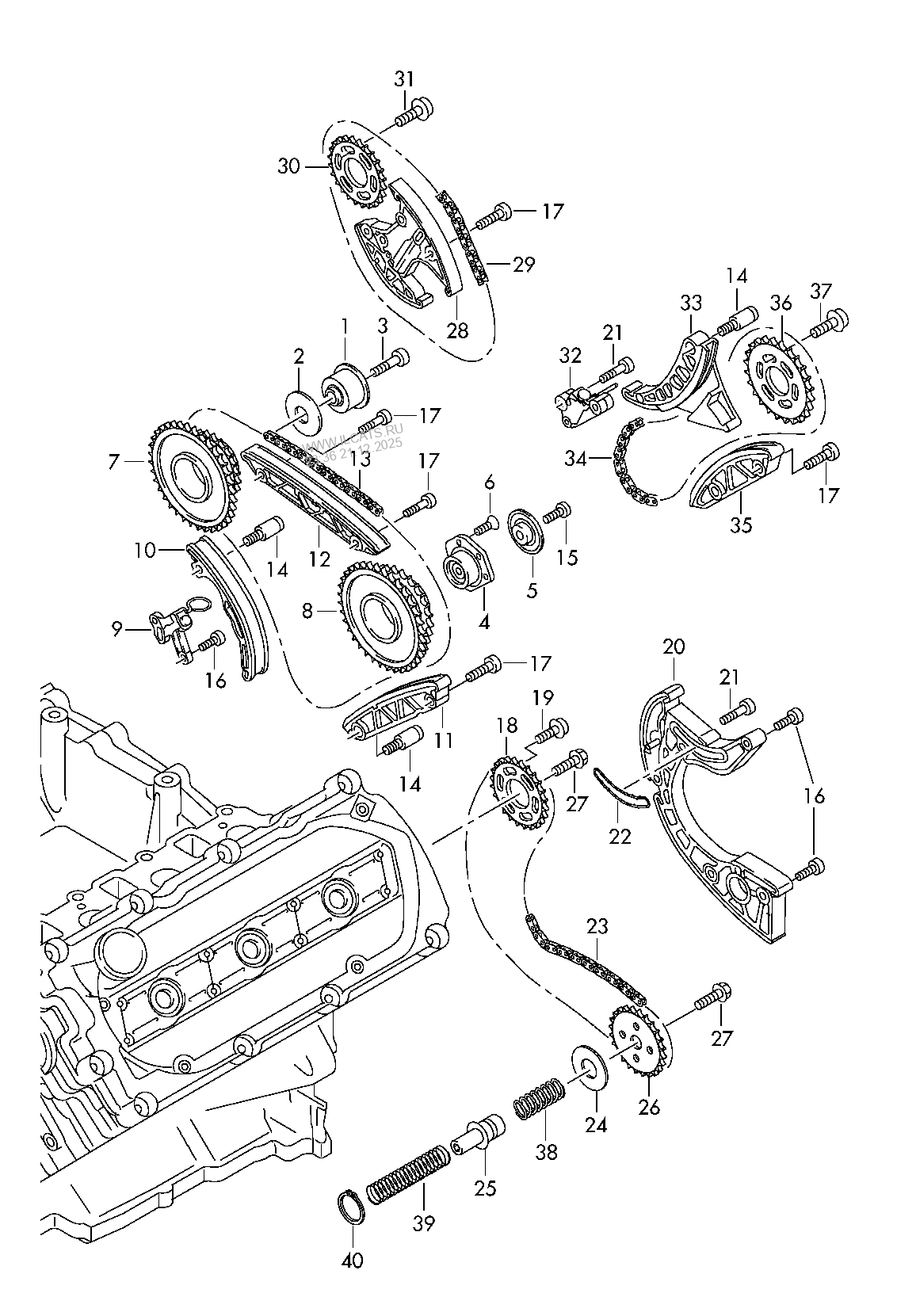 timing chain. slide rail AUDI Q7