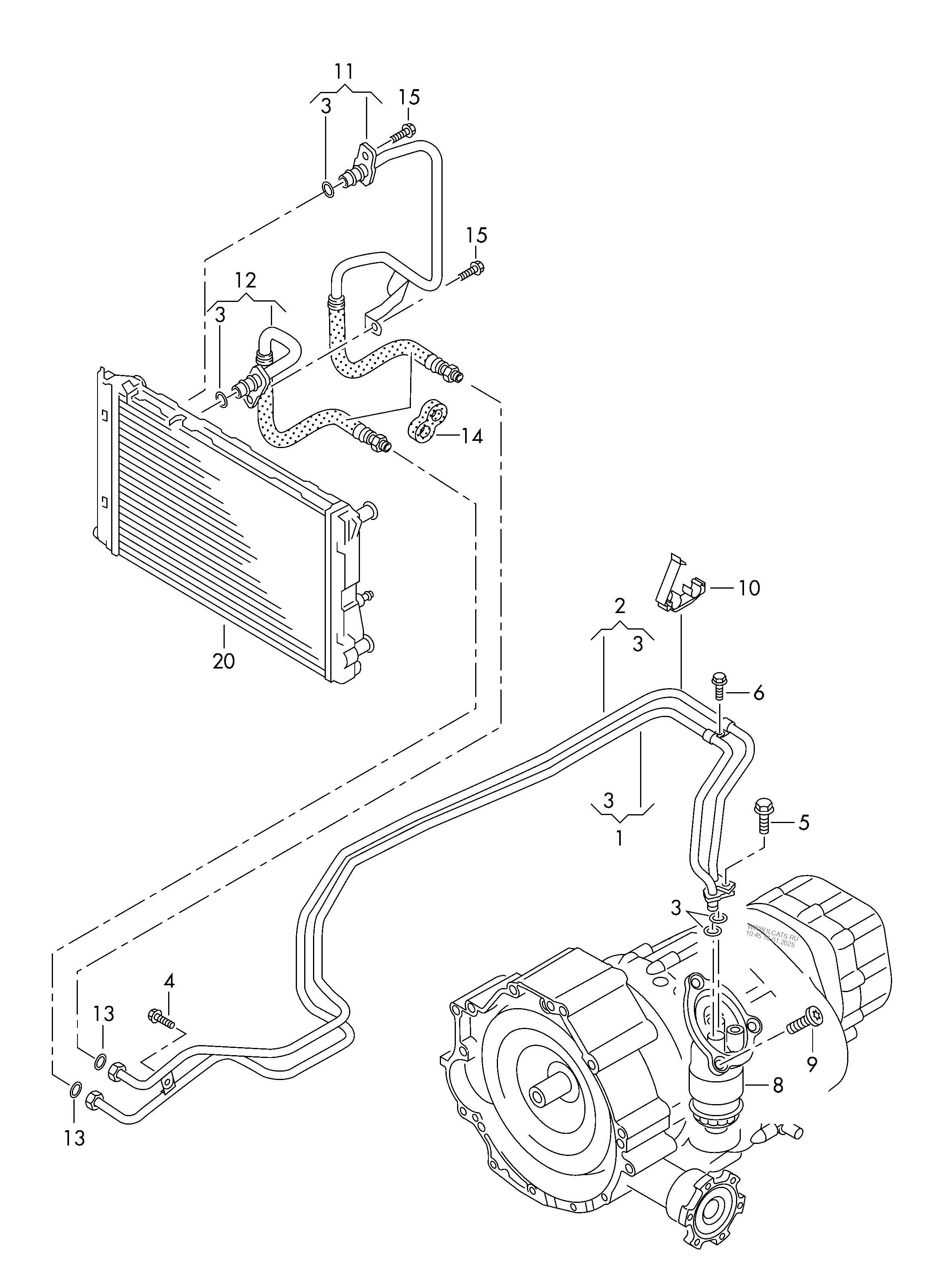 Oil Pressure Line For Gearbox Oil Cooling. For Constantly Variable 