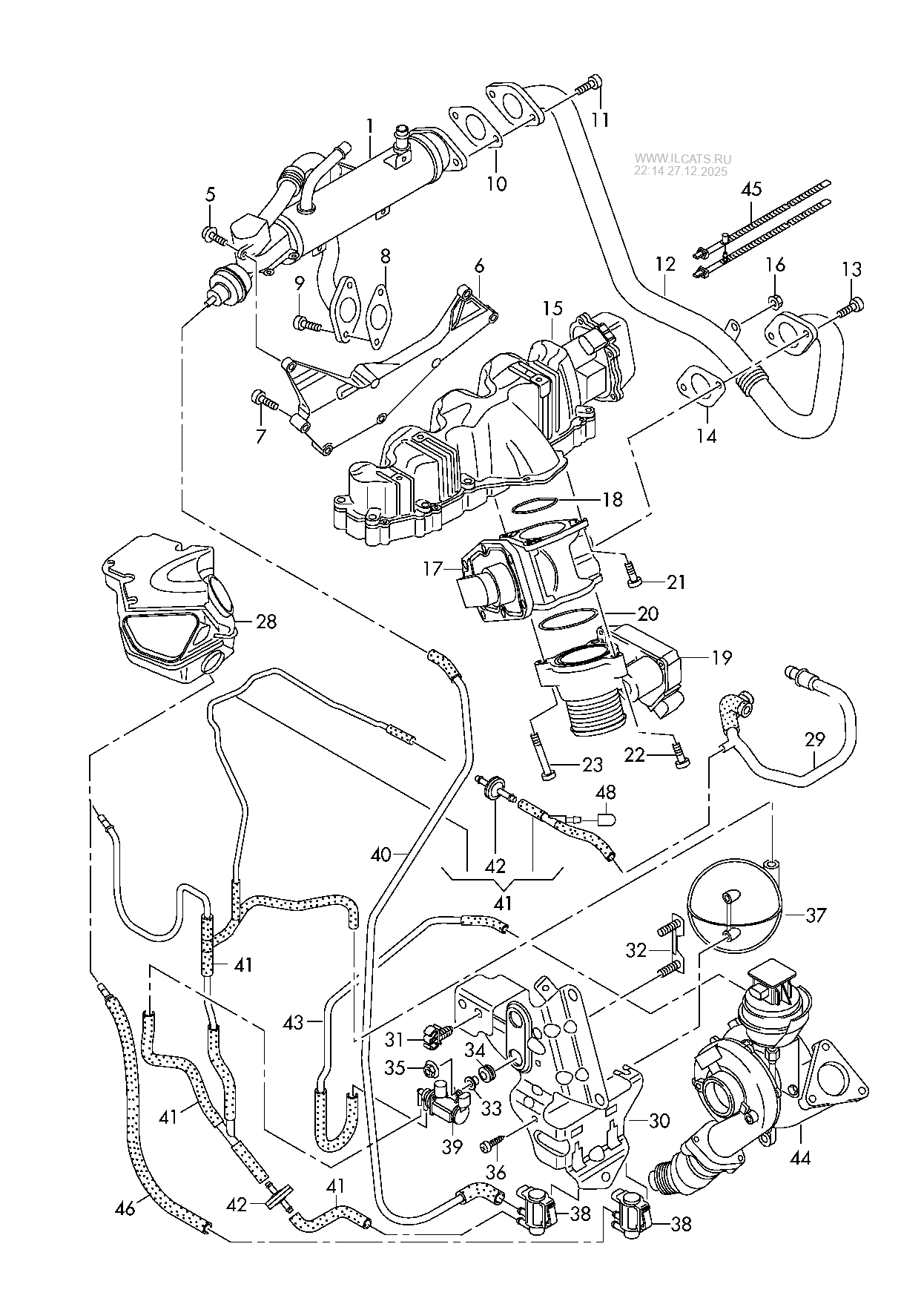 exhaust gas recirculation. vacuum system AUDI Q5