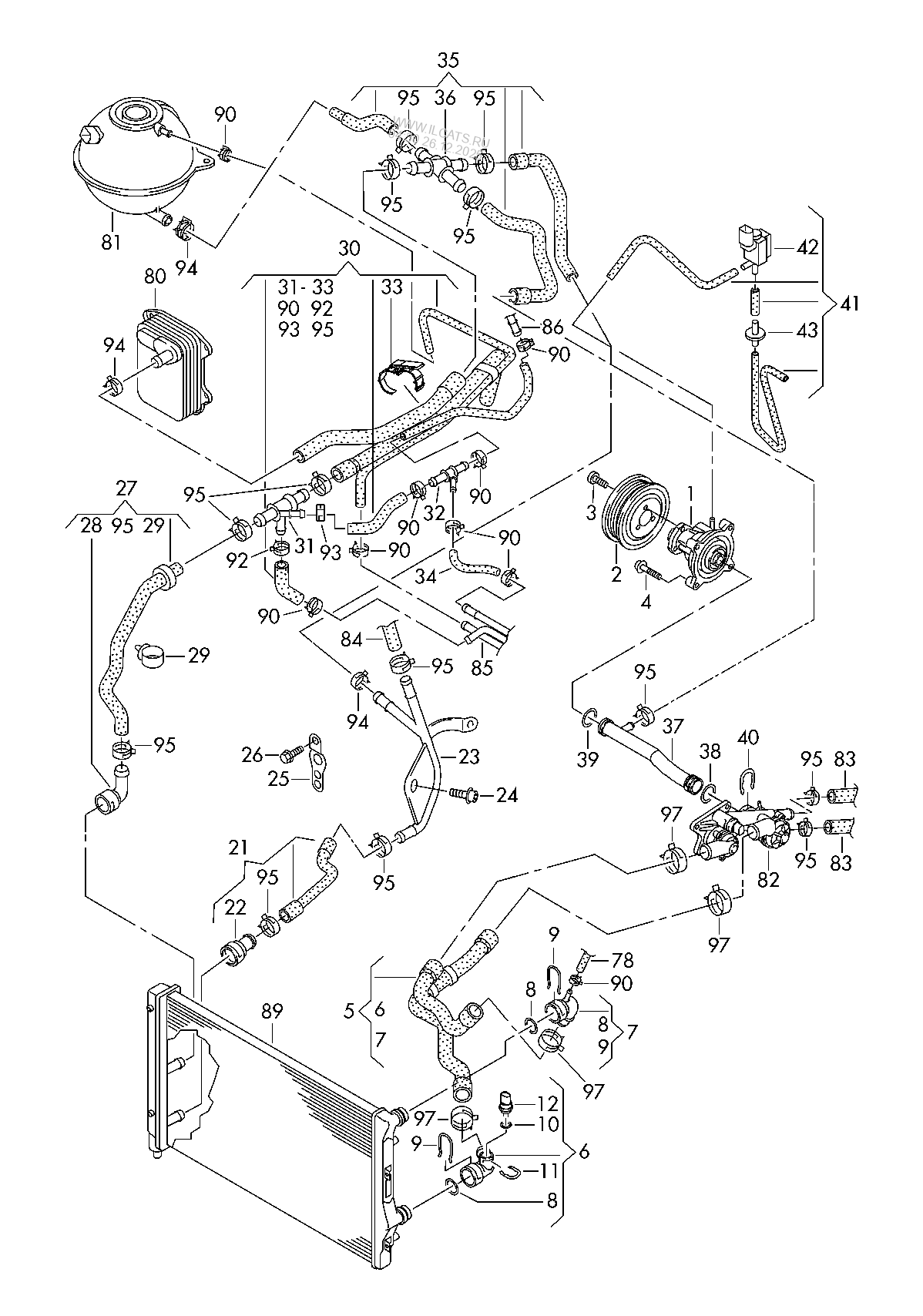 coolant pump. coolant cooling system AUDI A3 CABRIOLET