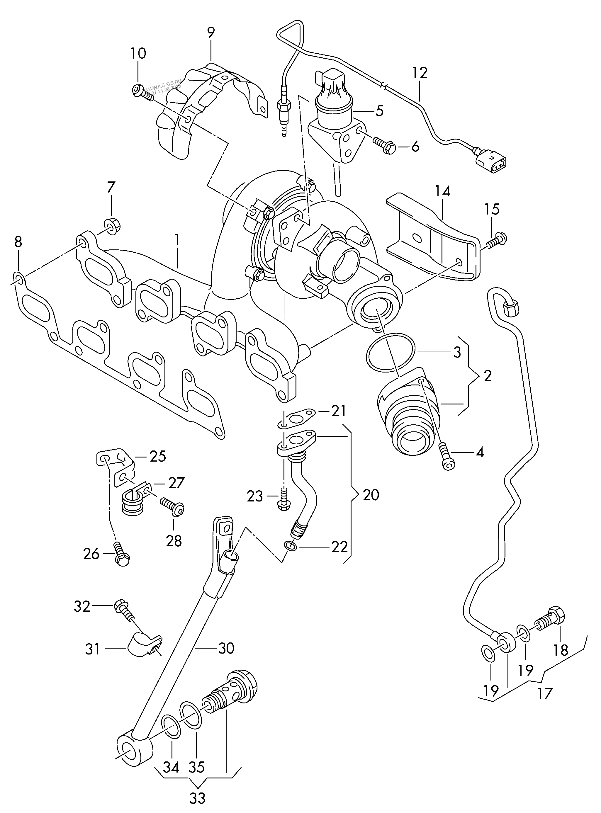 Exhaust Gas Turbocharger Exhaust Manifolds Audi Q3