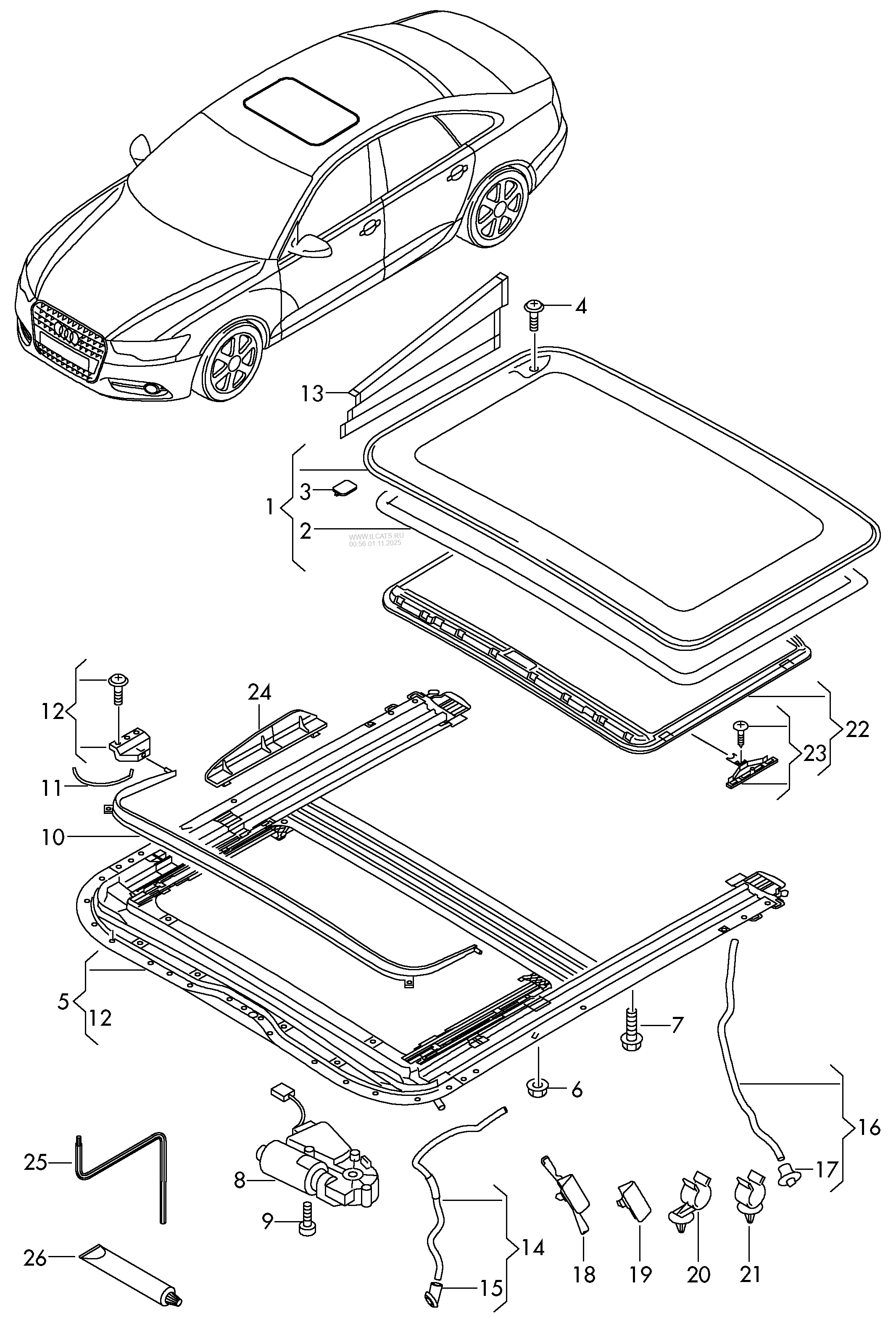 glass sunroof AUDI A6/S6/AVANT QU.