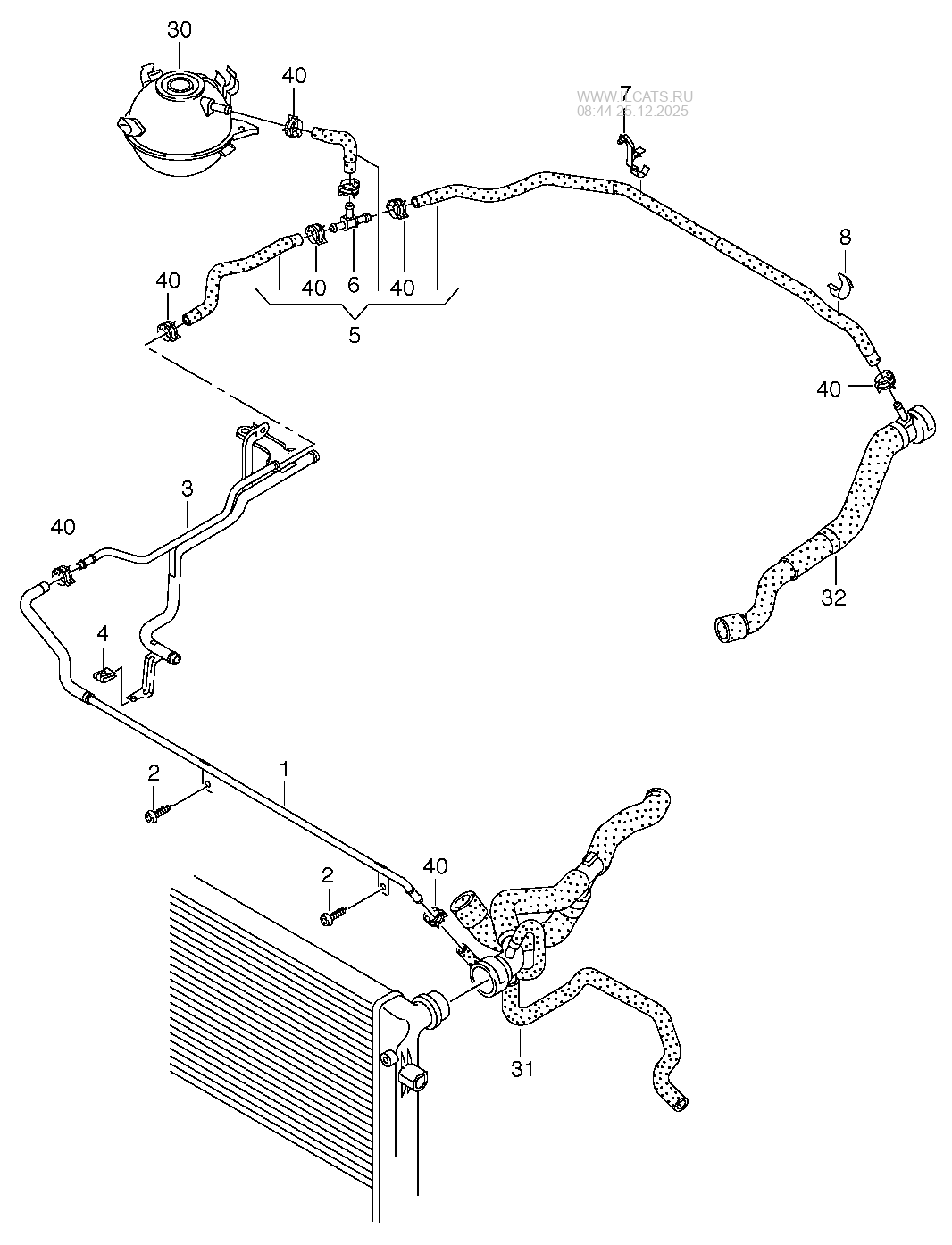 coolant cooling system. breather line. vent hose AUDI RS3 SPORTBACK/LIM.