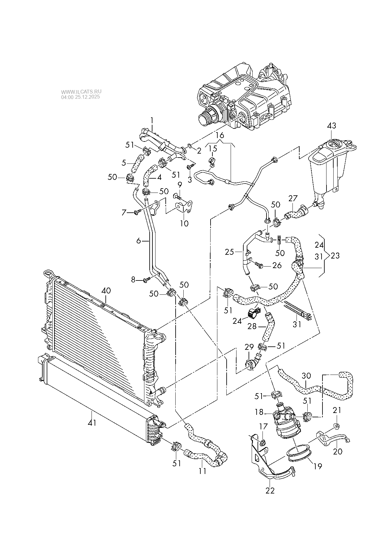coolant cooling system. for additional coolant rad. AUDI A5/S5 CABRIOLET
