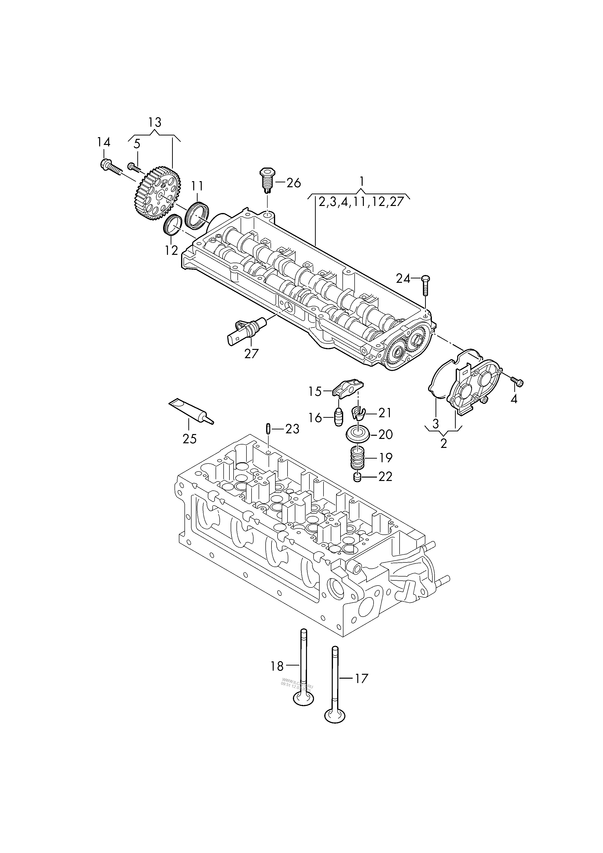 Camshaft Module Camshaft Adjuster Unit Inlet Outlet Valve Audi Q3