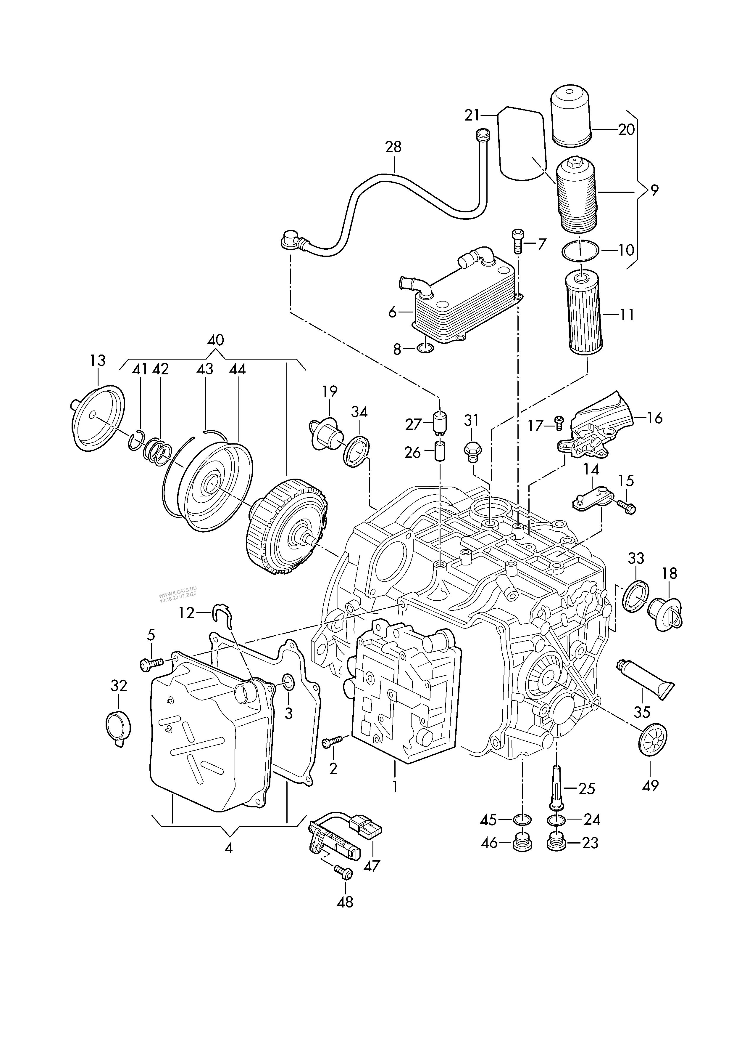 Mechatronic With Software Gear Oil Cooler Coupling For 7 Speed Dual Clutch Gearbox Audi Rsq3