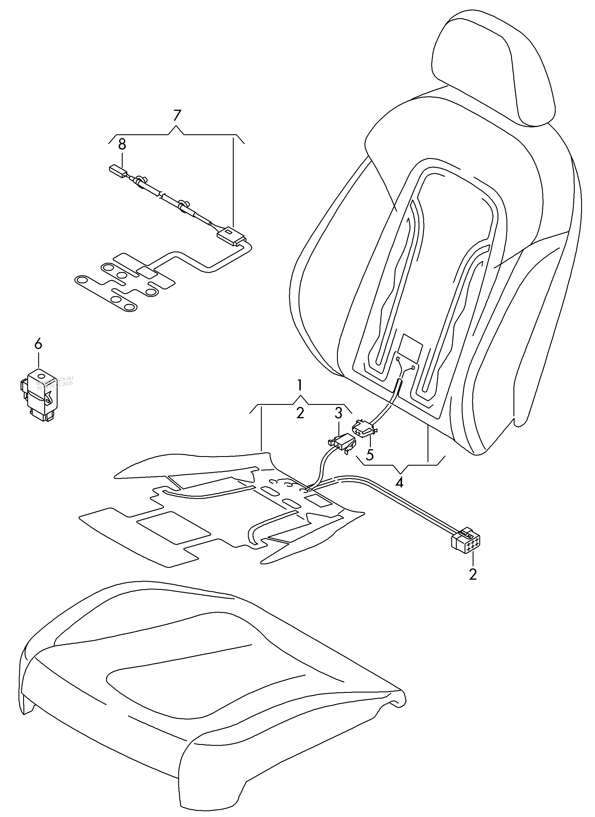 Seat And Backrest Heater Element Audi Rsq3