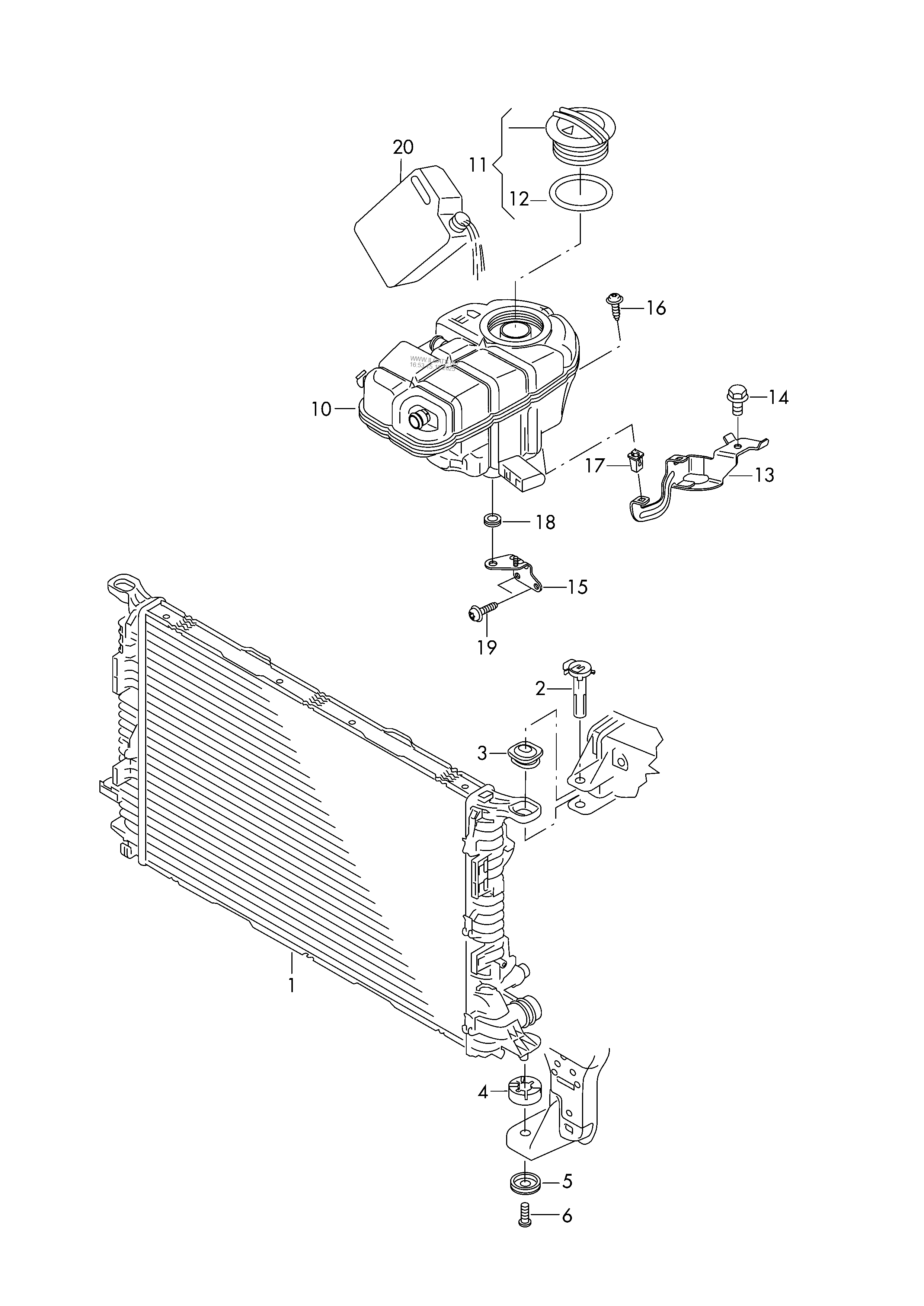 cooler for coolant. reservoir AUDI A7 SPORTBACK