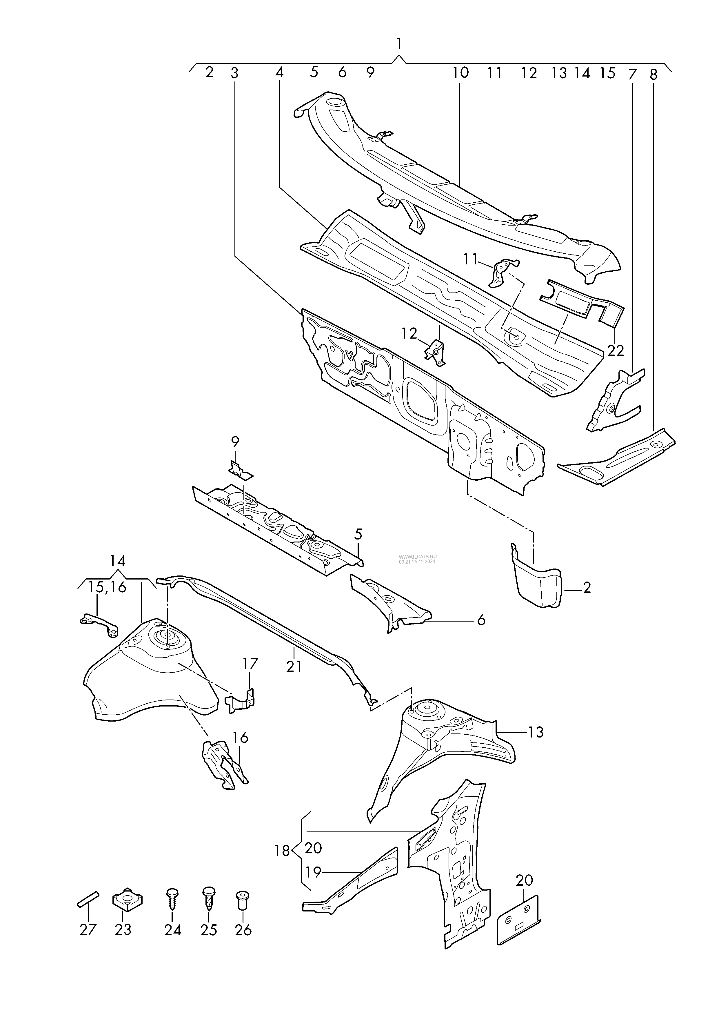 bodywork front part AUDI