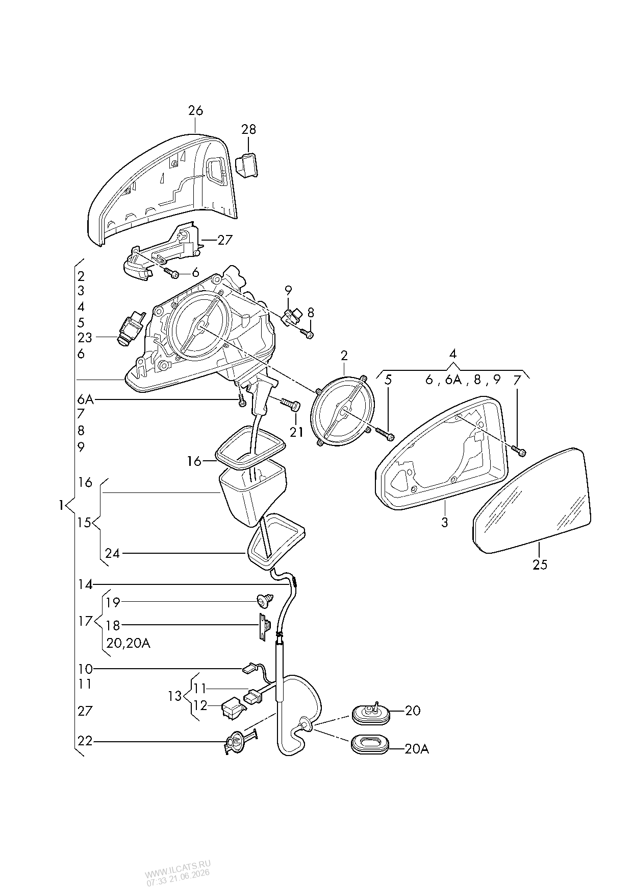 Exterior Mirror Interior Mirror See Illustration AUDI RS5 COUPE