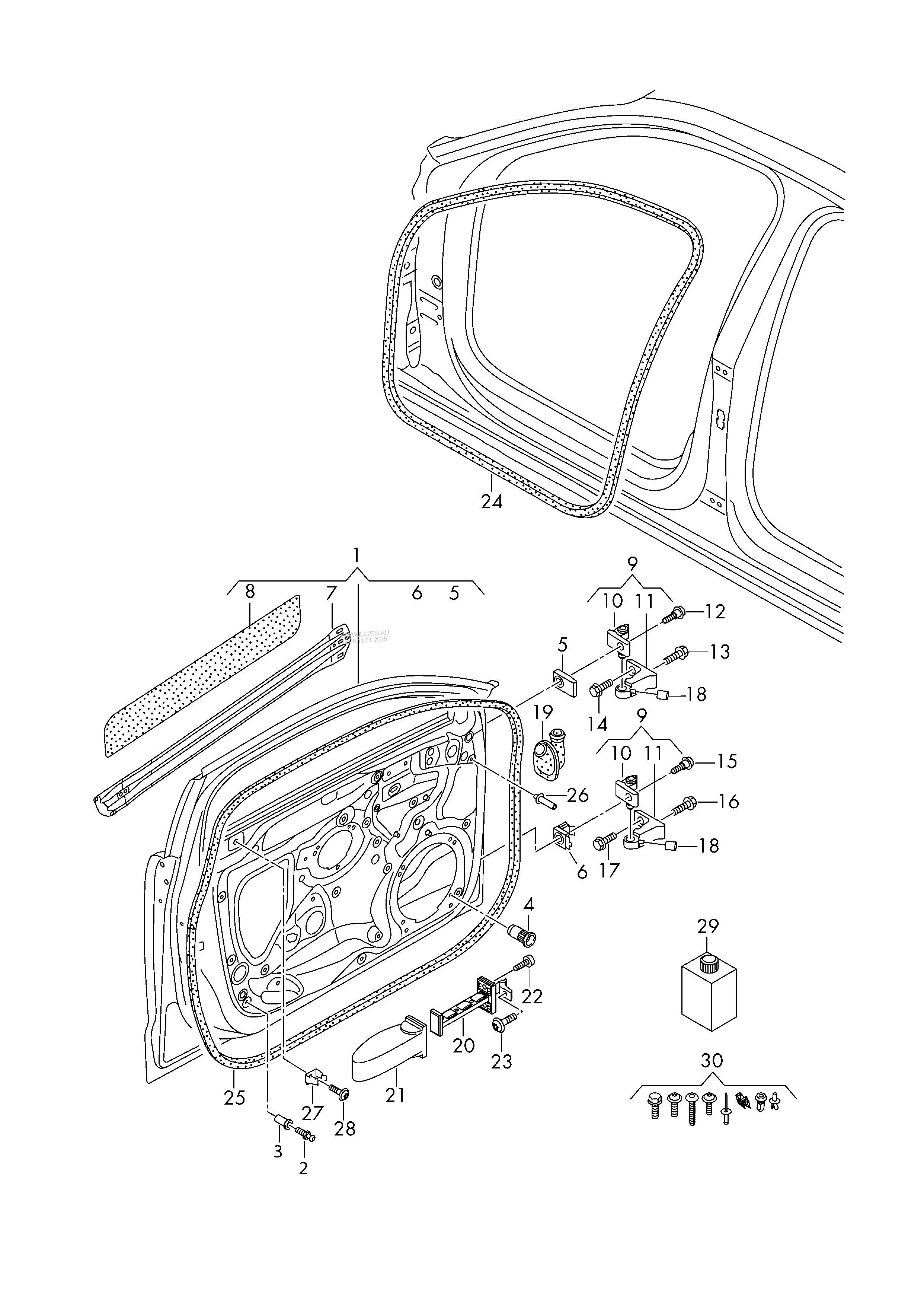 doors. door seal AUDI RS3 SPORTBACK/LIM.