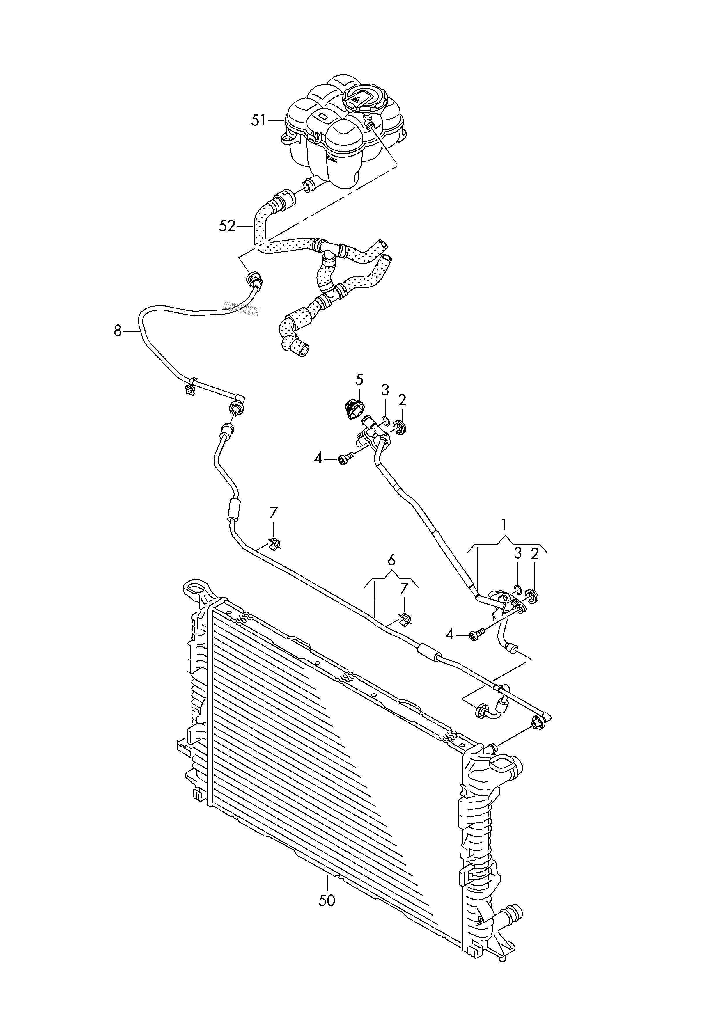 Coolant Cooling System Breather Line Audi Q7