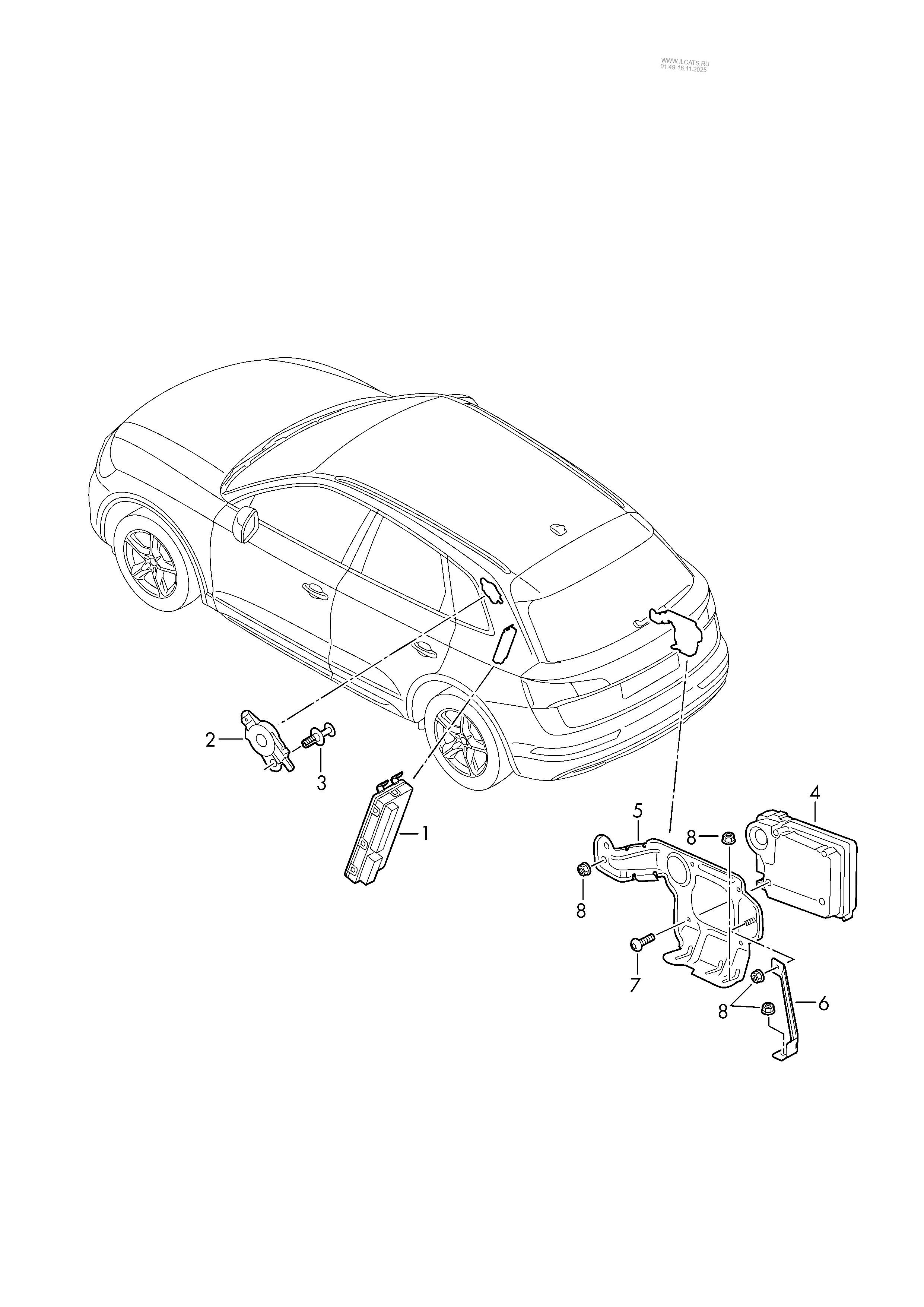 control unit for tailgate. see parts bulletin AUDI Q5