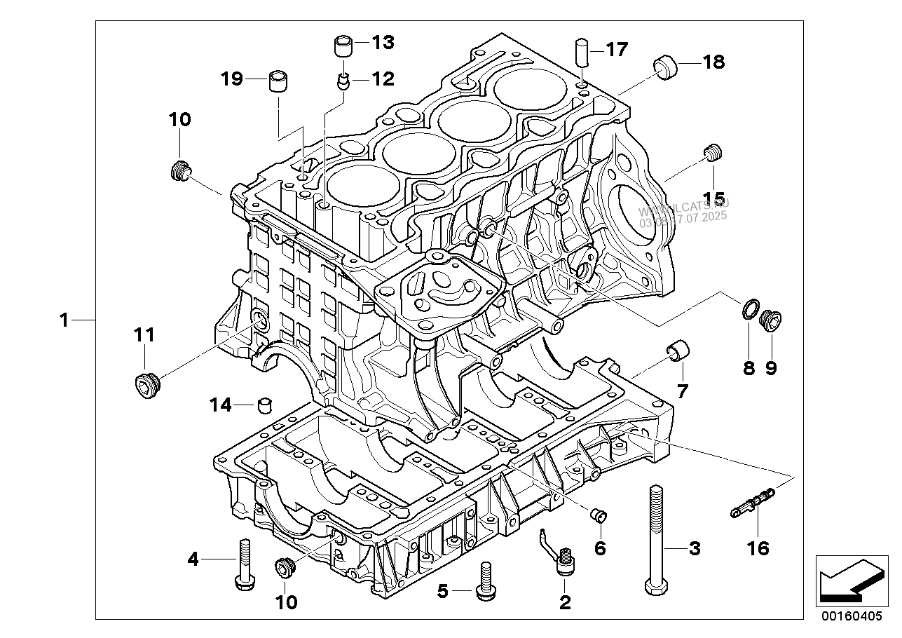 Engine block BMW 3& E46 Left hand drive; Transmission: Neutral