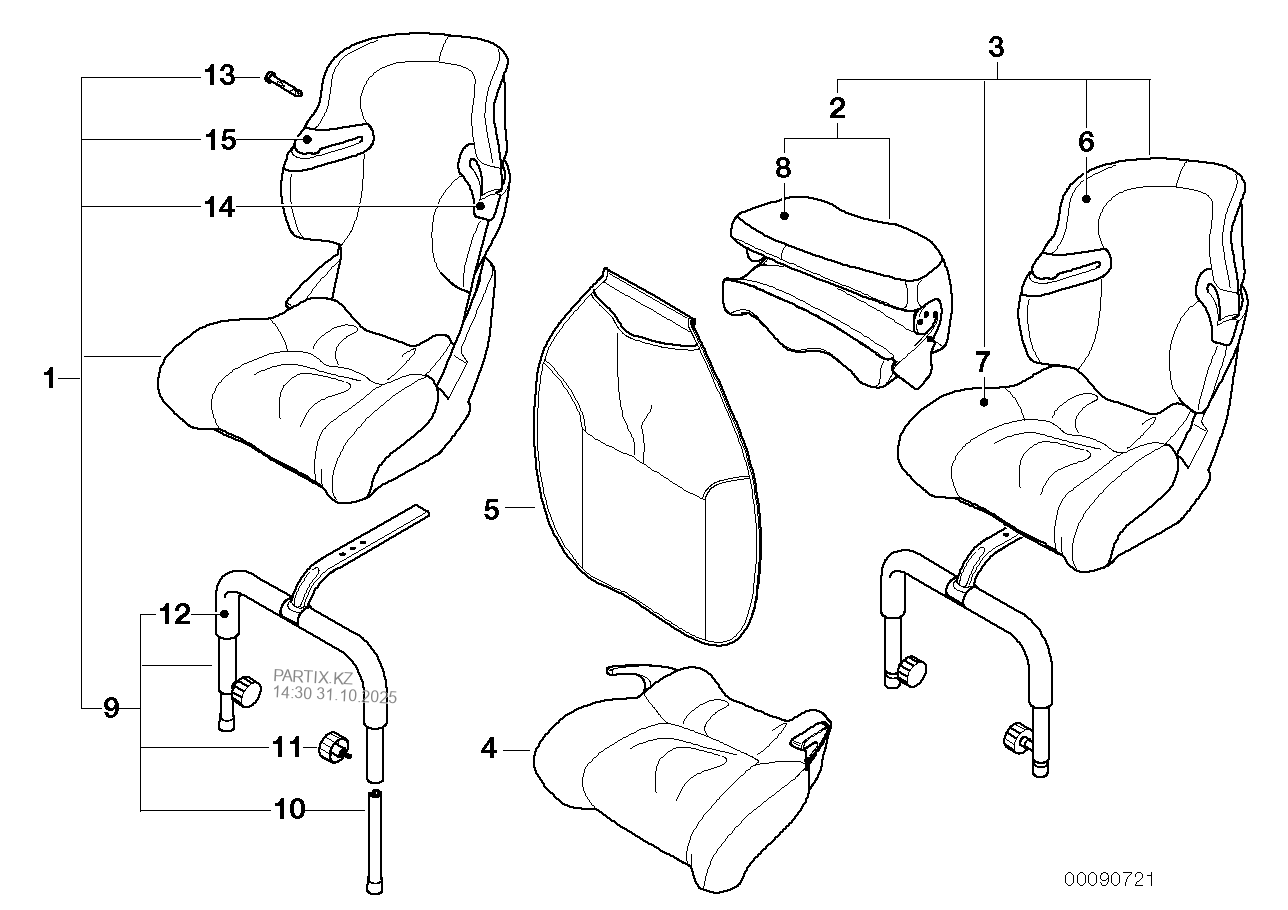 Штатное детское кресло BMW e46