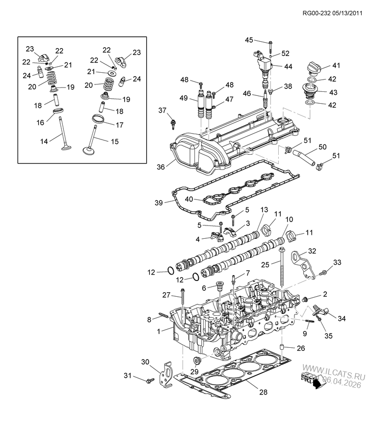 L26 ДВИГ. СБ. 2,4 Л4 PART 1 CYLINDER BLOCK & INTERNAL PARTS(LE9/2.41 ...