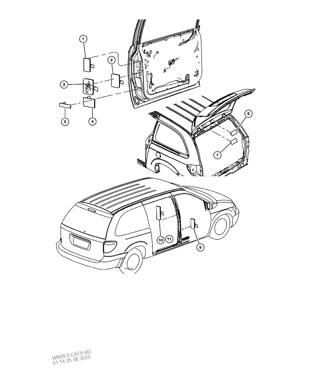 Как снять дверь крайслер вояджер DOORS AND PILLARS CHRYSLER CARAVAN, VOYAGER, (TOWN & COUNTRY (EUR))