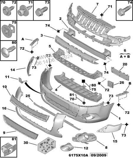 Pare Choc Avant Citroen Berlingo Vp B9 Silhouettes Mixtes M1 N1 1 6 Hdi 92