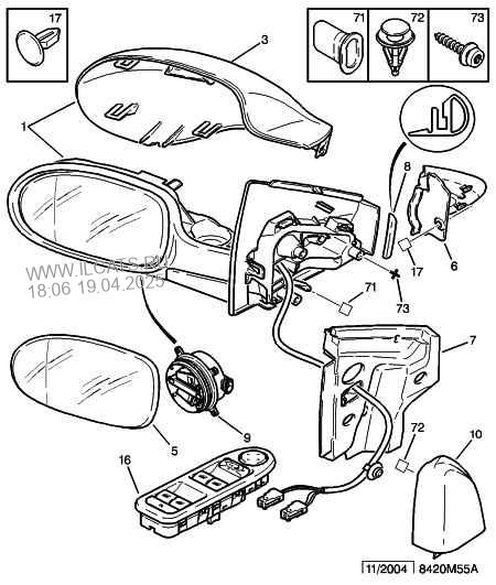 Outside Rear View Mirror Driver Side Citroen C5 Ii 5 Door Estate 3 0i V6 24v 210 Es9j4