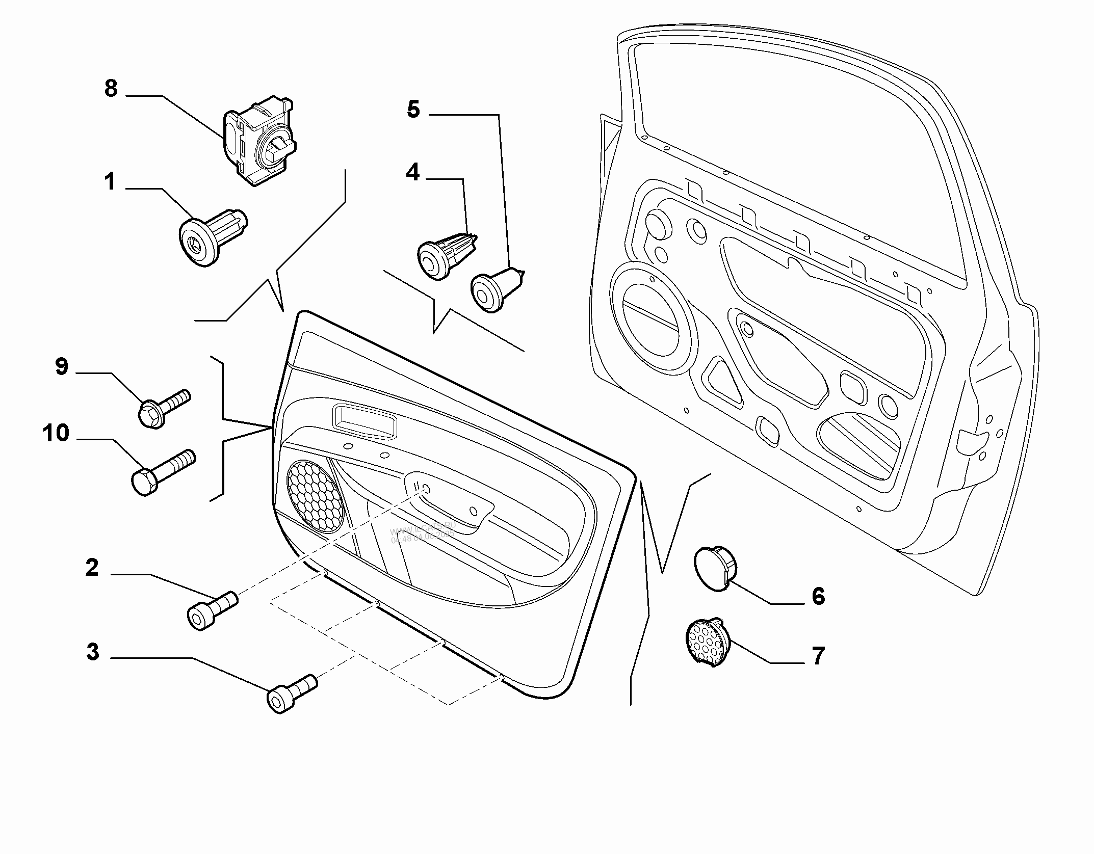 ACCESORY FOR PANELS REAR DOOR FIAT NUOVA BRAVO (2007-2009)