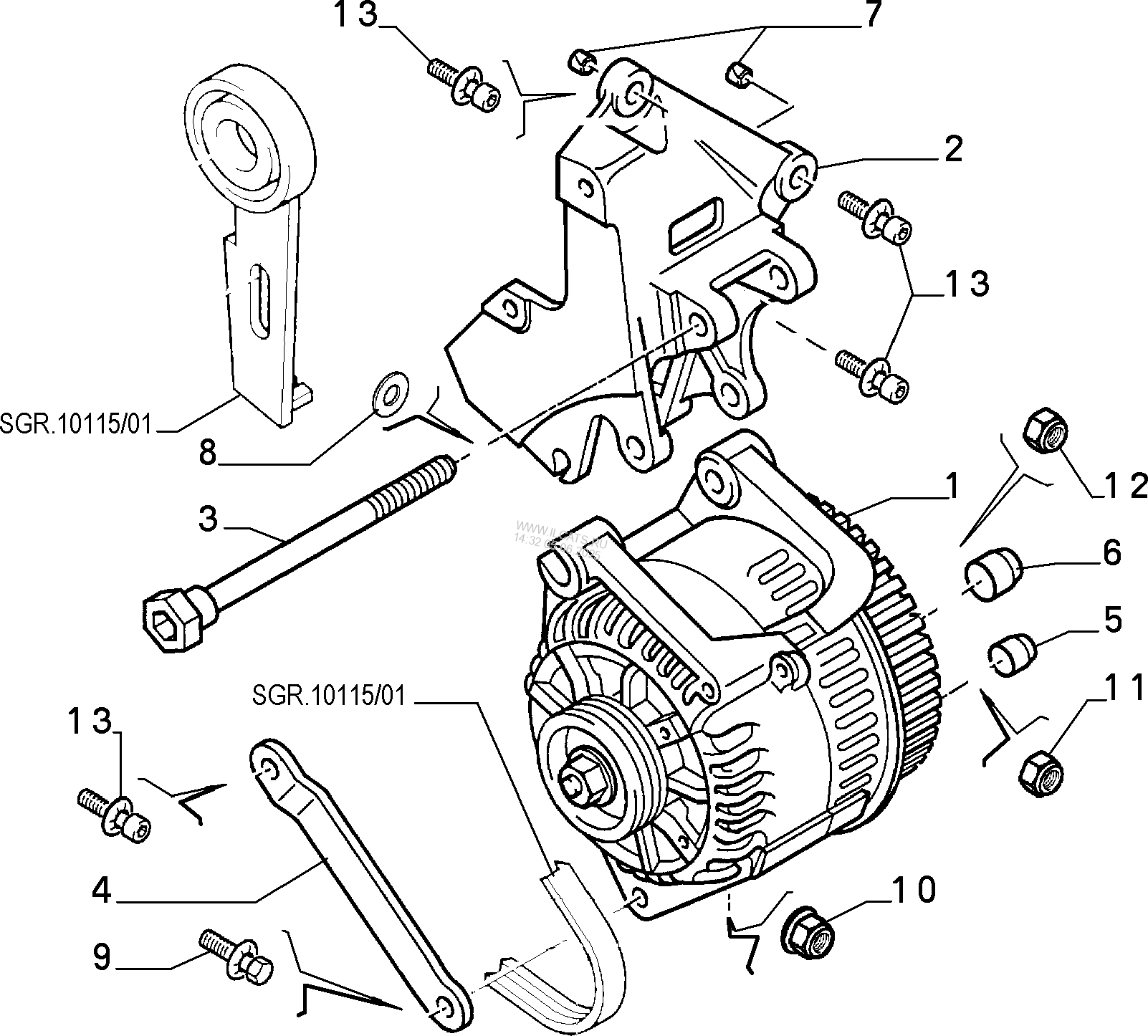 Снятие генератора fiat 500