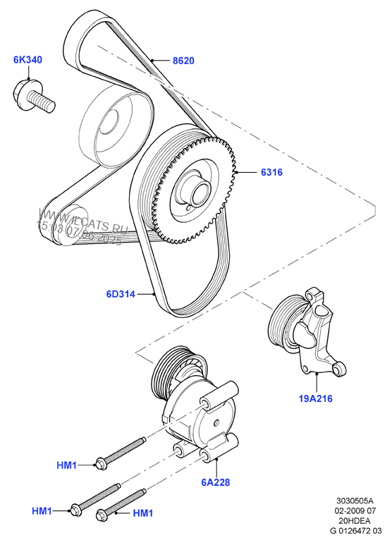 Форд фокус 3 схема приводного ремня