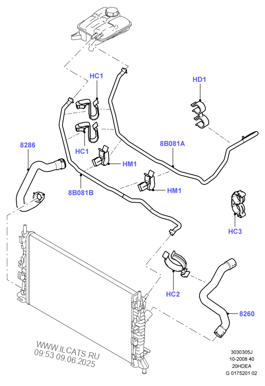 Форд фьюжн патрубки системы охлаждения схема