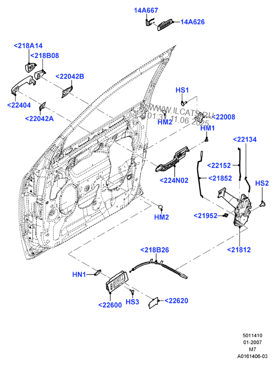 Схема ручки двери форд фокус 2