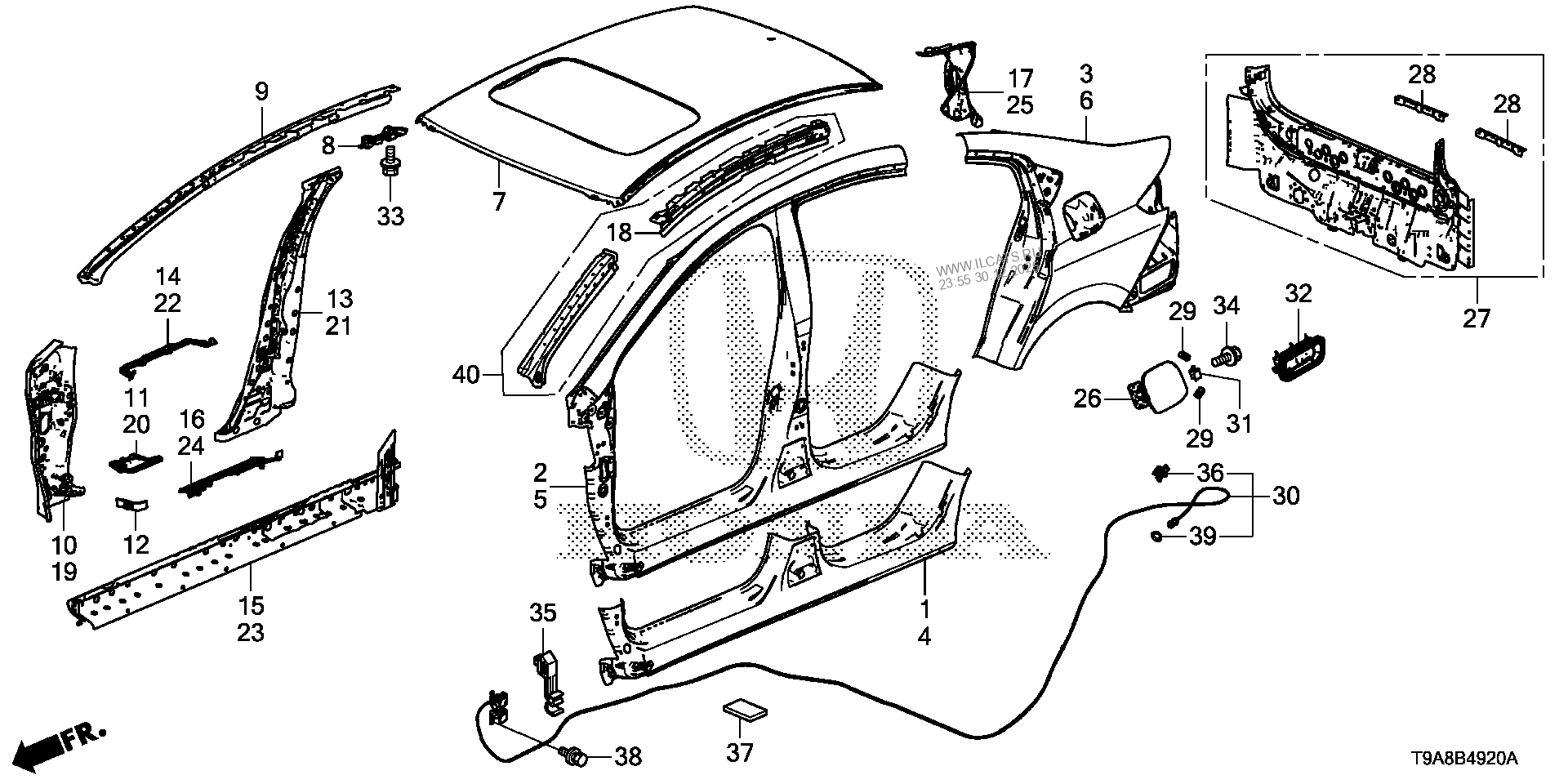 OUTER PANELS/REAR PANEL HONDA CITY Doors4, Transmission5MT