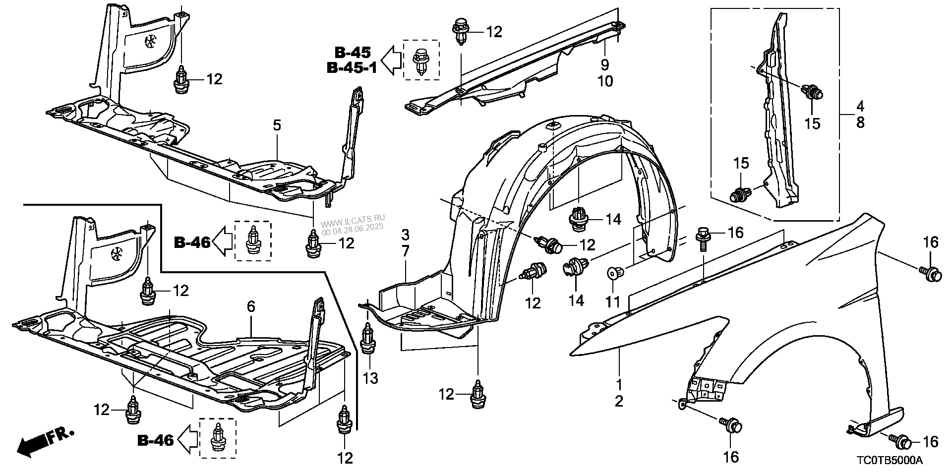 honda accord body parts diagrams