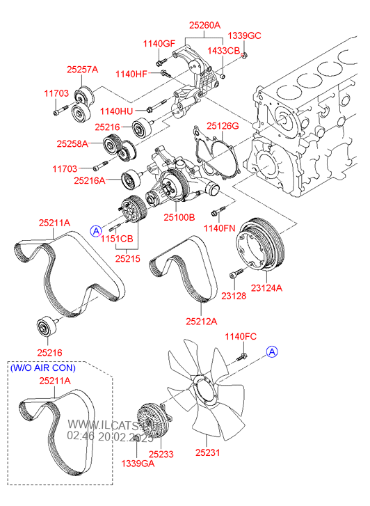 Water Pump Hyundai Hd35 Hd45 Hd65 Hd75 08em 2008 4x2 Dlx Wide Cargo Cargo D4ga F Eng 15 Ps Ca Ca Cargo Car