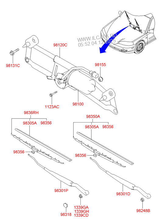 WINDSHIELD WIPER HYUNDAI ELANTRA/LANTRA 00 (2000) Any