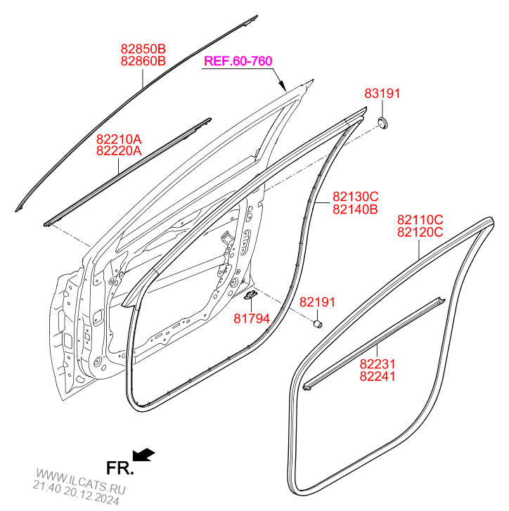 FRONT DOOR MOULDING HYUNDAI I30 N 18 (CZECH PLANT-AUS) (2017-) SEDAN ...